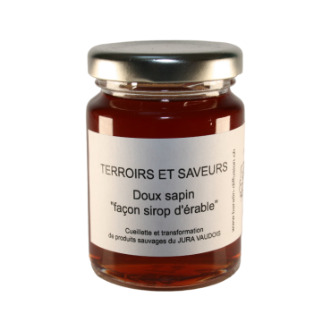 Gelée artisanale Doux sapin (façon sirop d'érable) sauvages du Jura Vaudois